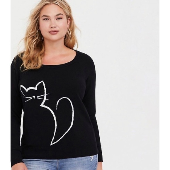 Torrid Cat Silhoutte Intarsia Knit 